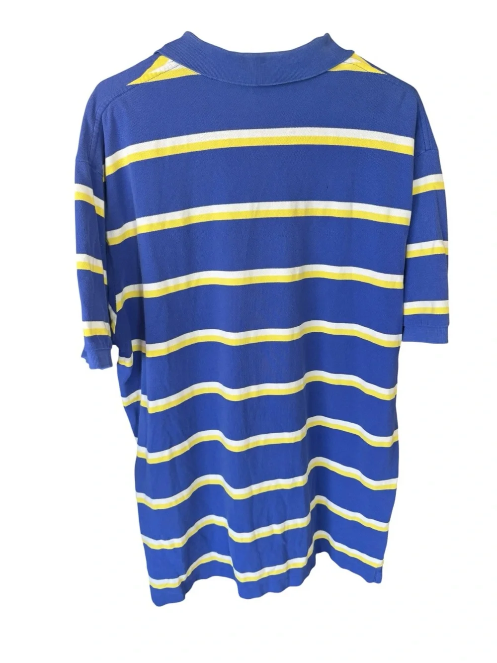 Polo Ralph Lauren Blue Yellow Striped Cotton Polo Shirt Men’s XXL (Read Desc)